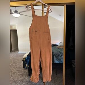 Storia Orange Wide-Leg Jumpsuit with Relaxed Fit